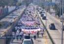 Marchan 10 mil agremiados del SNTE en la capital; chocan verbalmente con CETEG