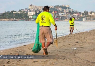 Arrastran lluvias del huracán Polo 30 toneladas de basura a las playas de Acapulco